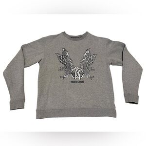 Roberto Cavalli Angel Wing Graphic Crew Neck Sweatshirt Size Medium